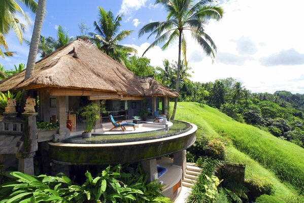 Cozy house on a hill with a veranda