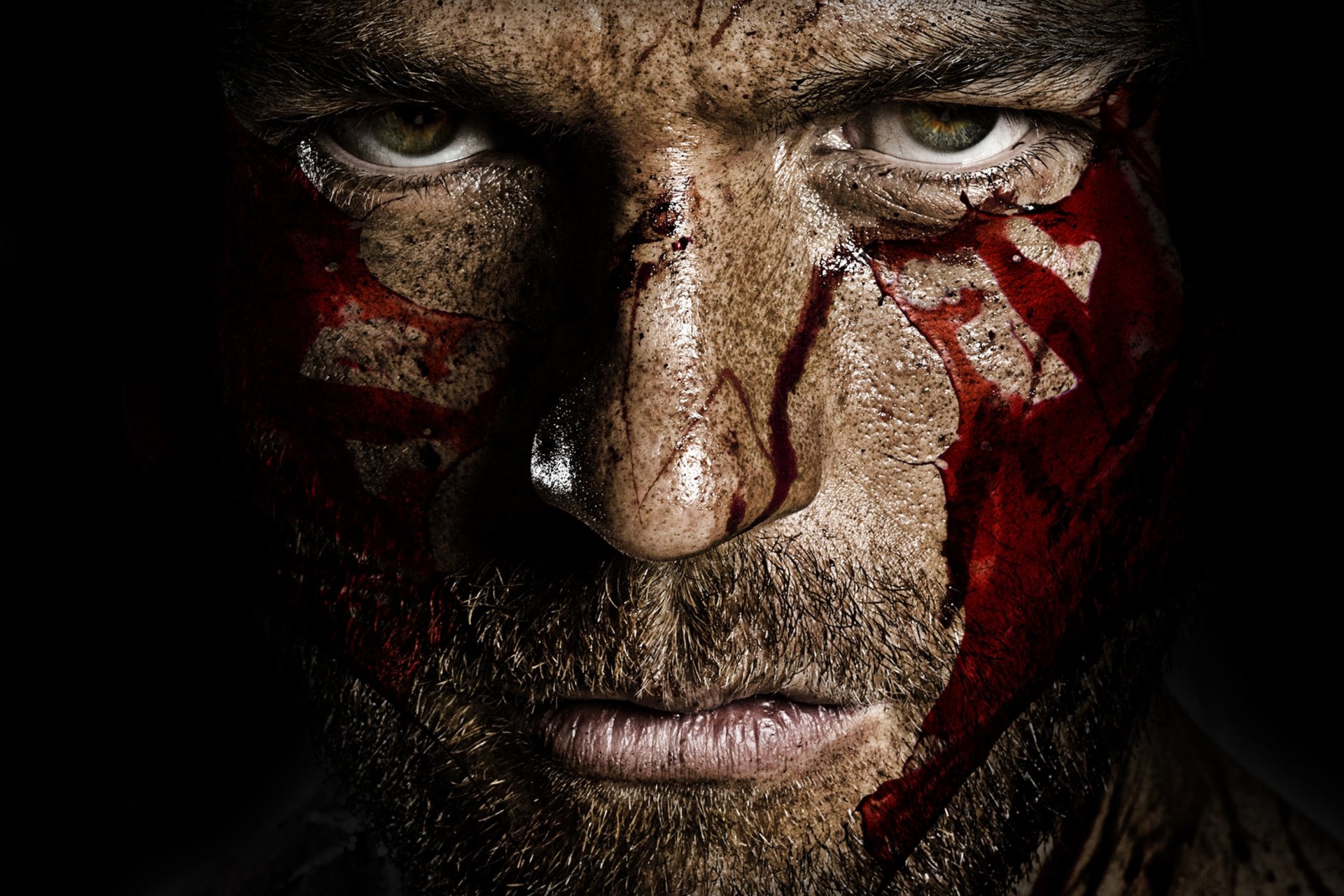 espartaco ojos sangre mirada hombre liam mcintyre