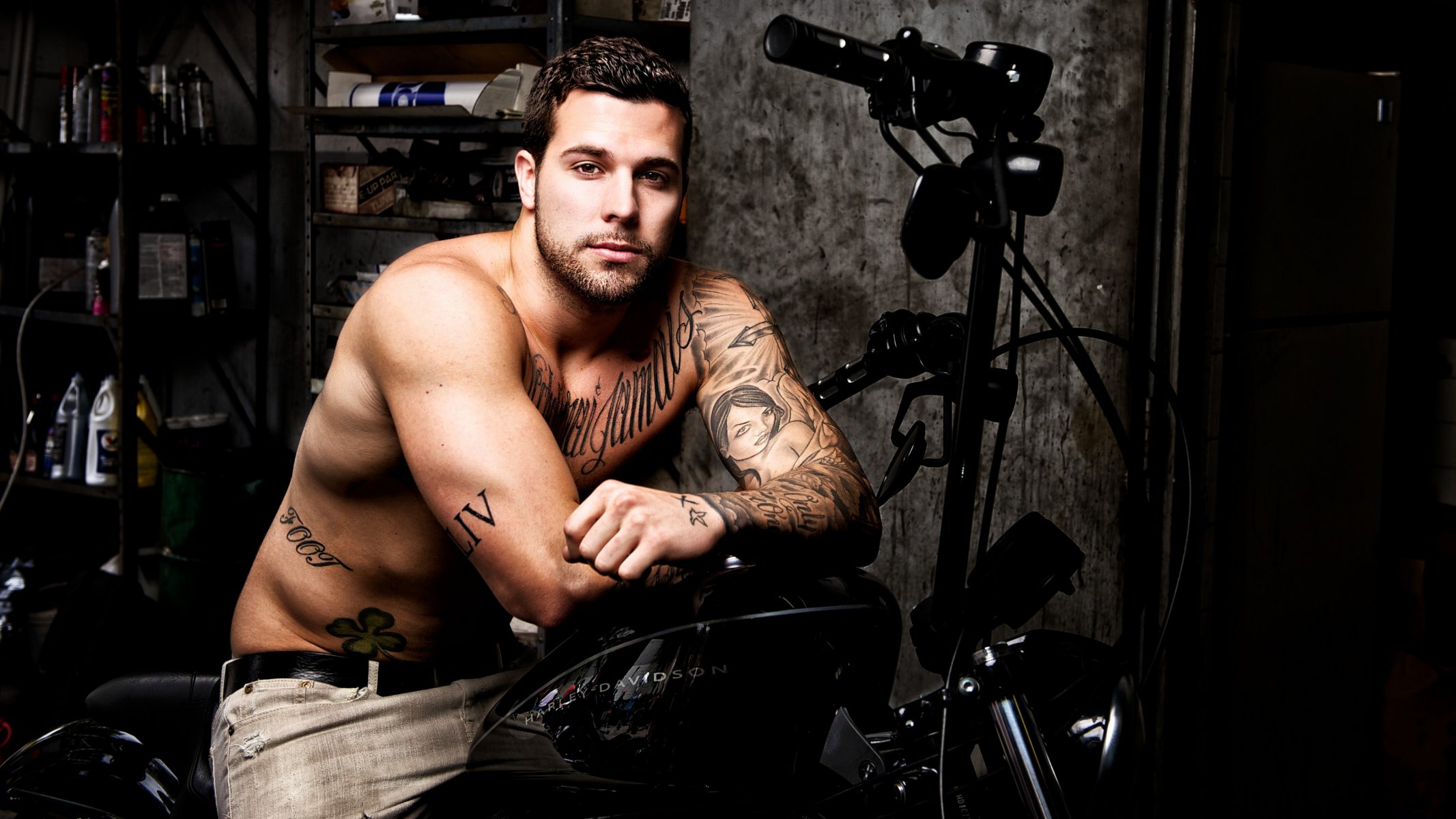 men tattoo a man bike harley harley davidson