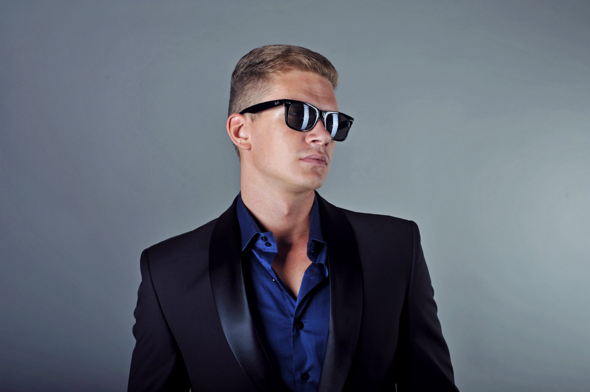 tuxedo sunglasses style hair style studio