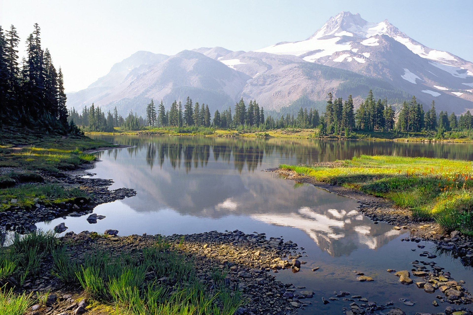 russell lake oregon las jezioro góry odbicie