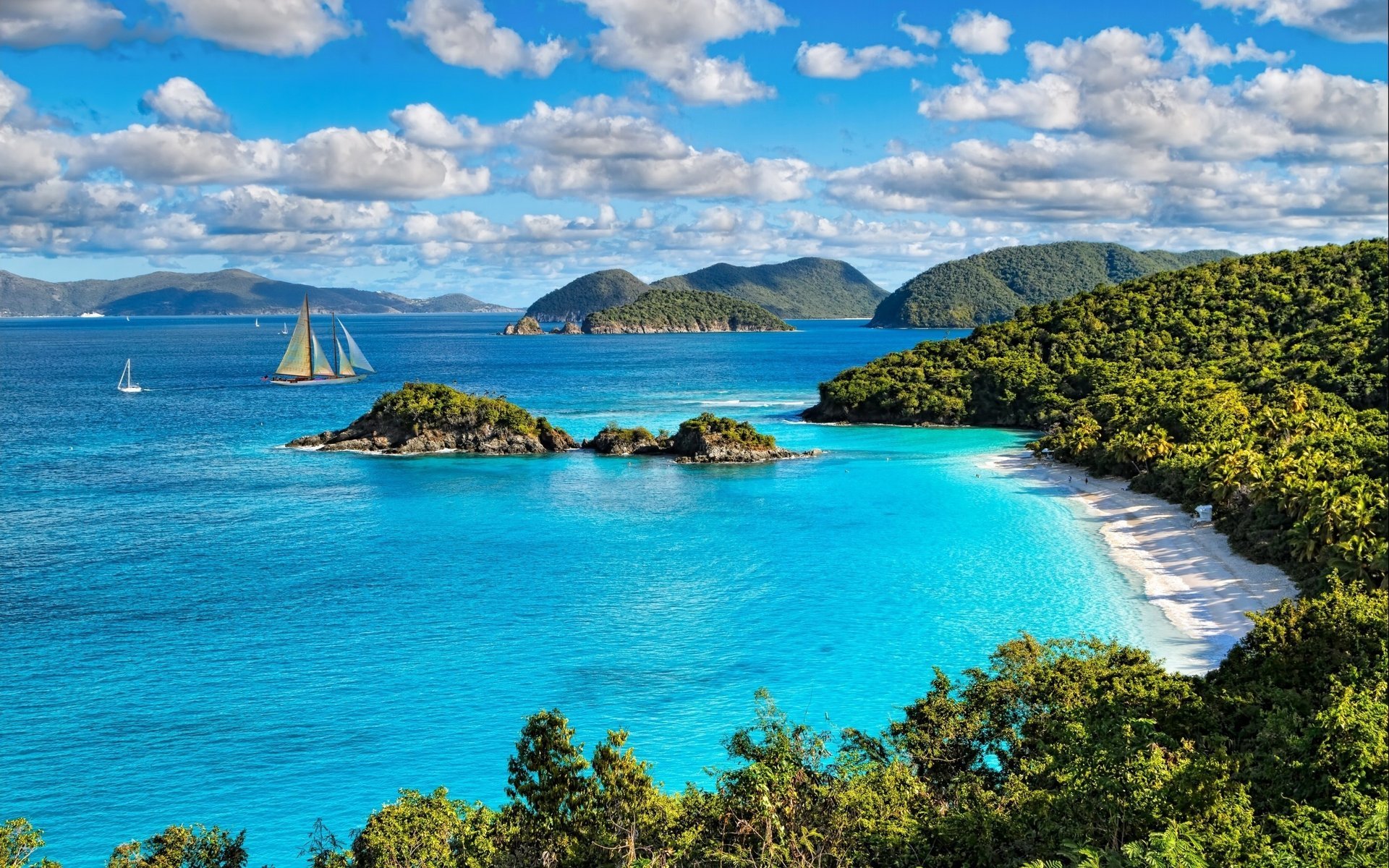 virgin the ocean tropics usa sea clouds island beach