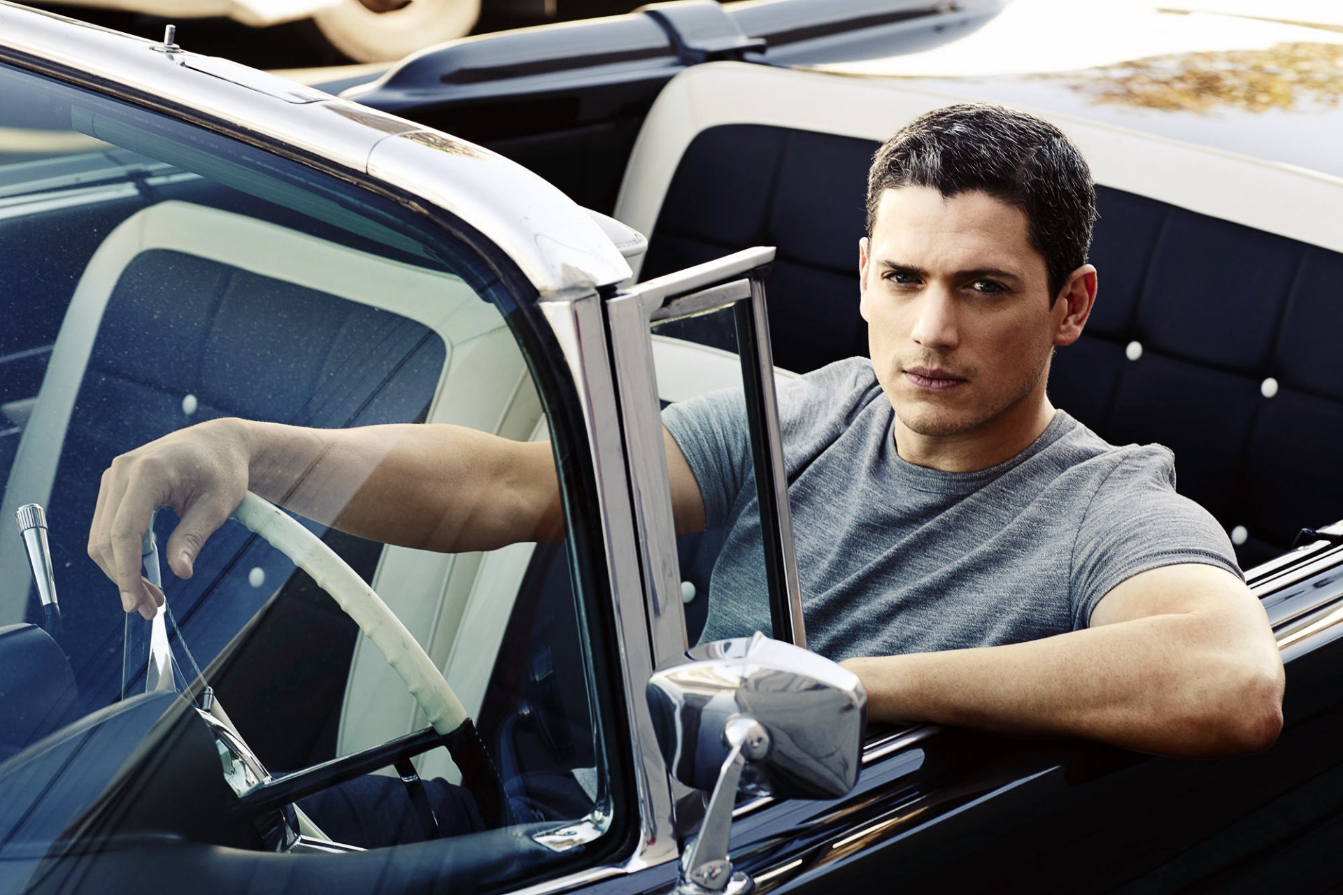 wentworth miller männlich schauspieler t-shirt auto