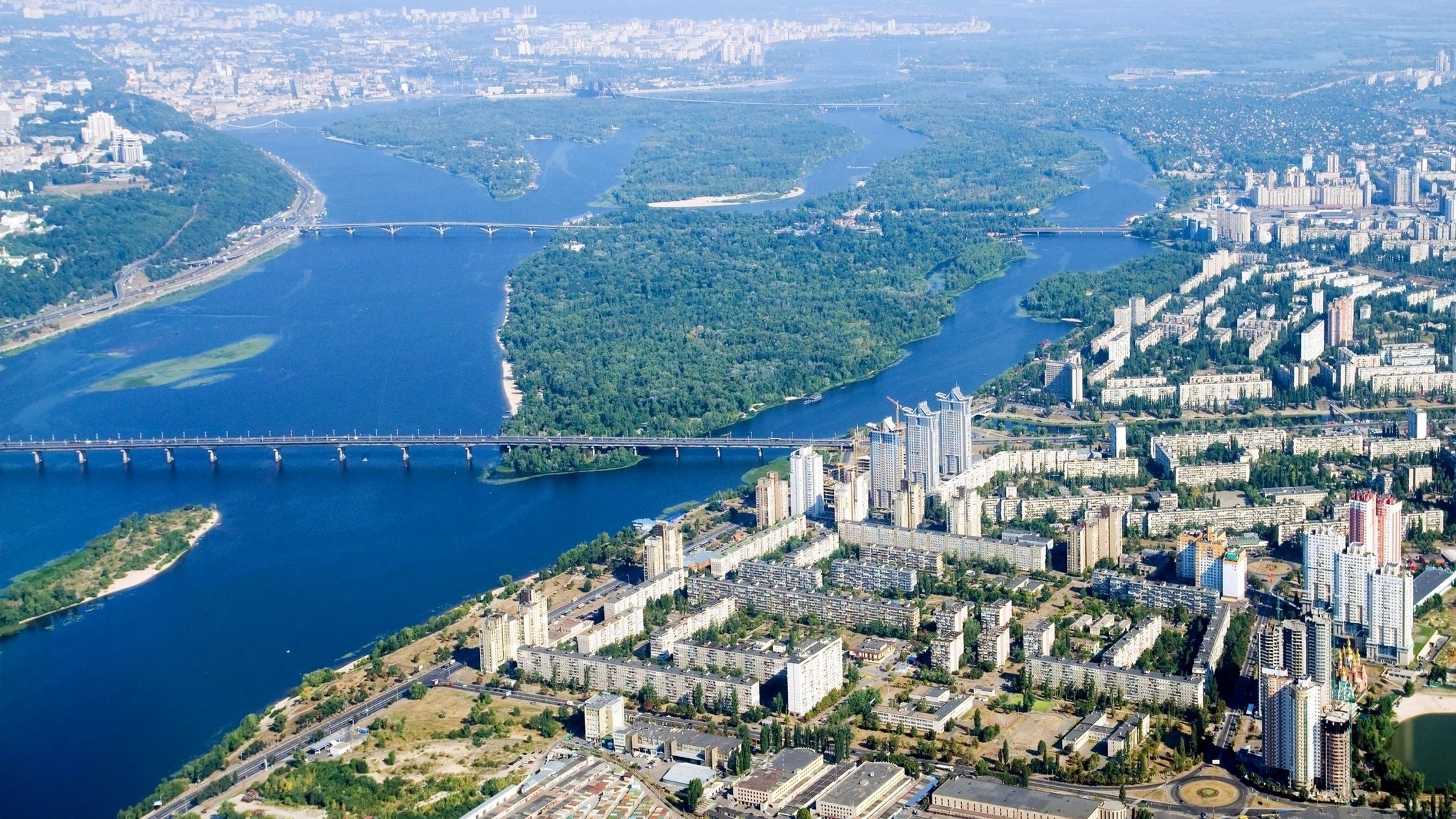 kiev dnieper città ponti argine