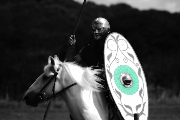 Guerrier de l ancienne armée romaine à cheval