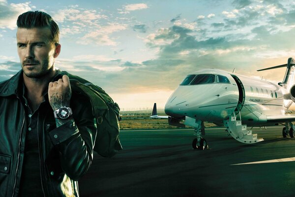 David Beckham al servizio fotografico per la pubblicità