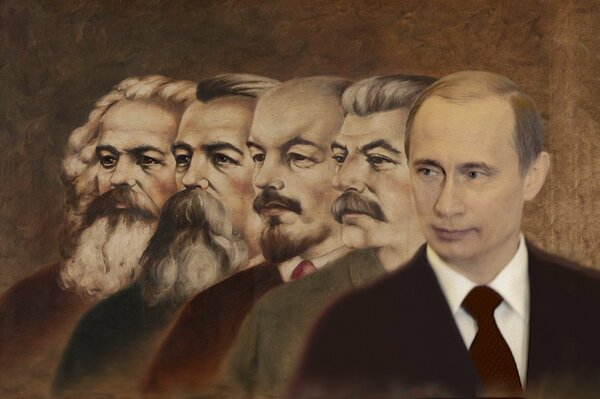 Marx Engels Lenin y Putin