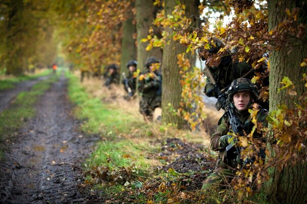 Derrière chaque arbre dans cette forêt se cache un homme armé