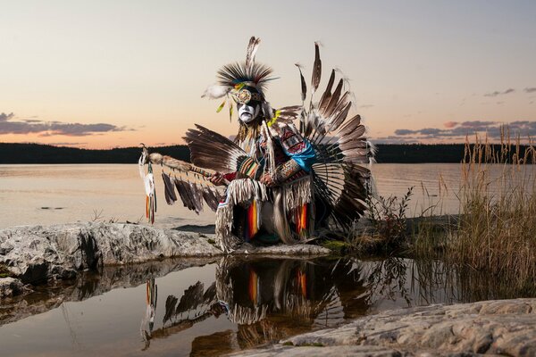 Shaman before the start of the dance