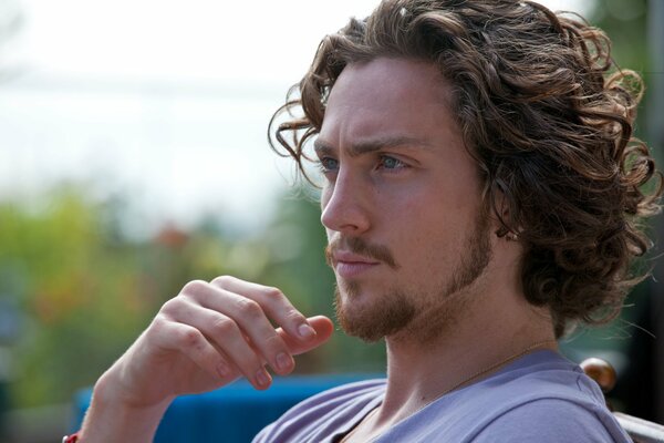 Portrait of Aaron Taylor-Johnson close-up