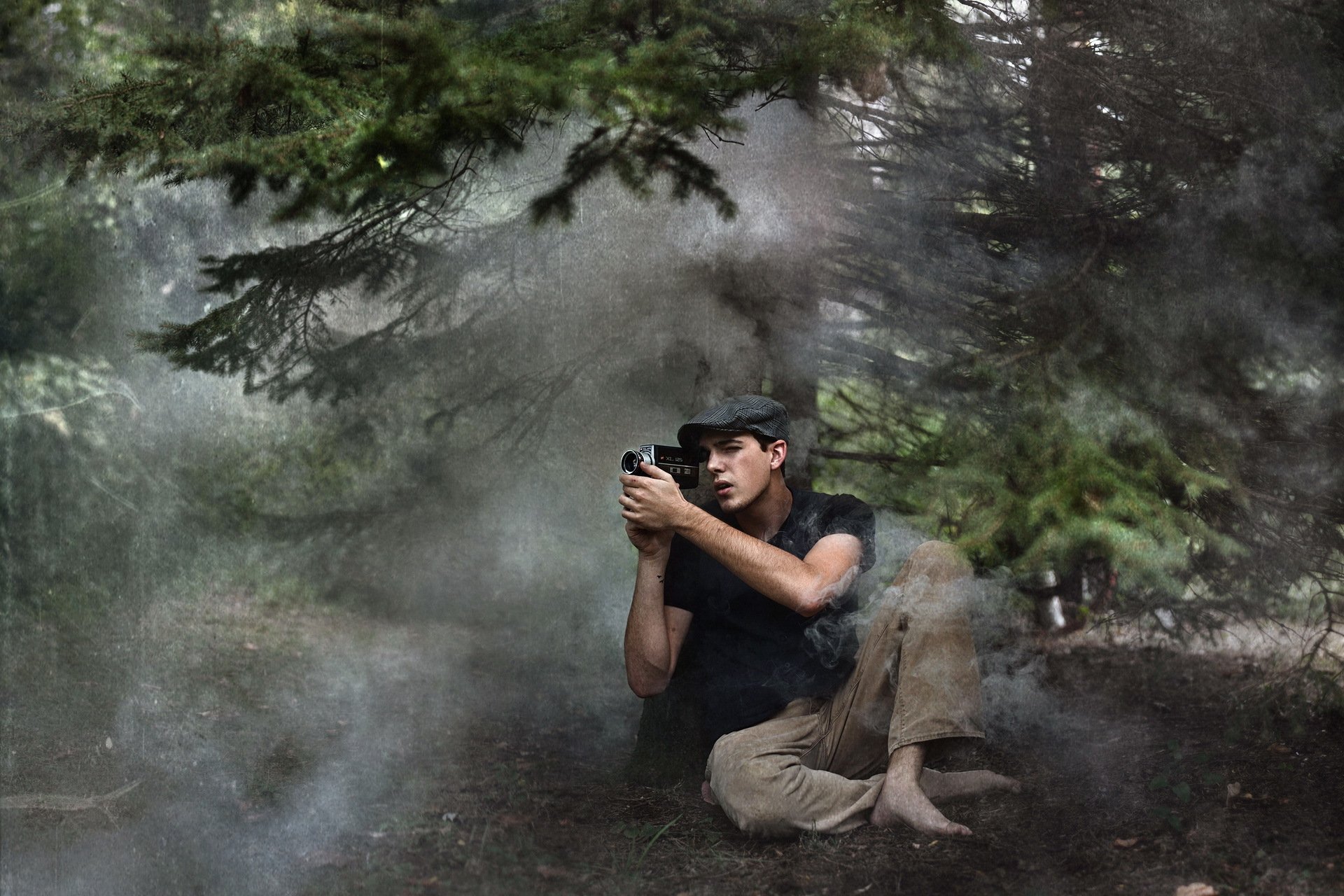 uomo coppia fotografica foresta stile