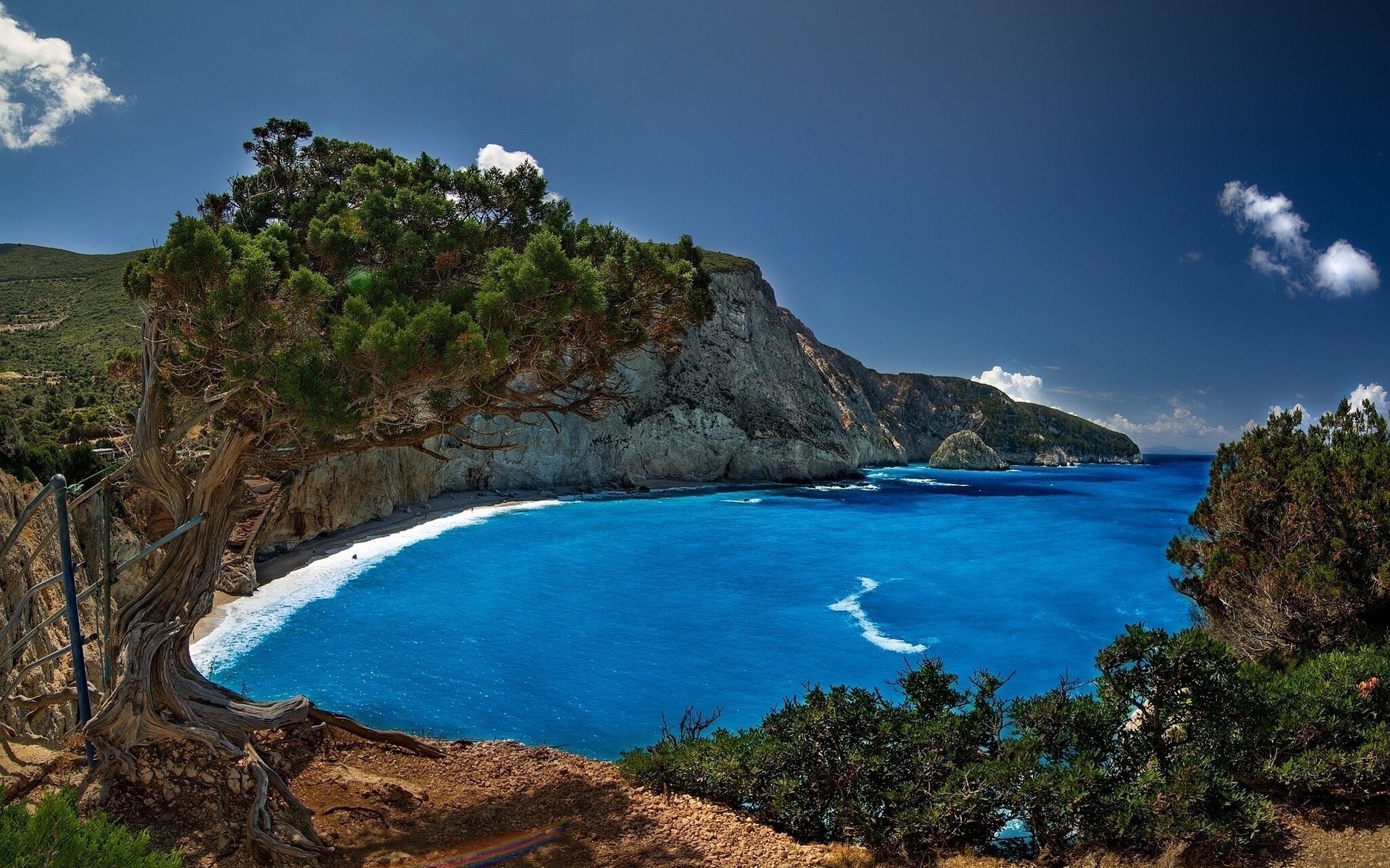 porto katsiki lefkas grèce mer bois