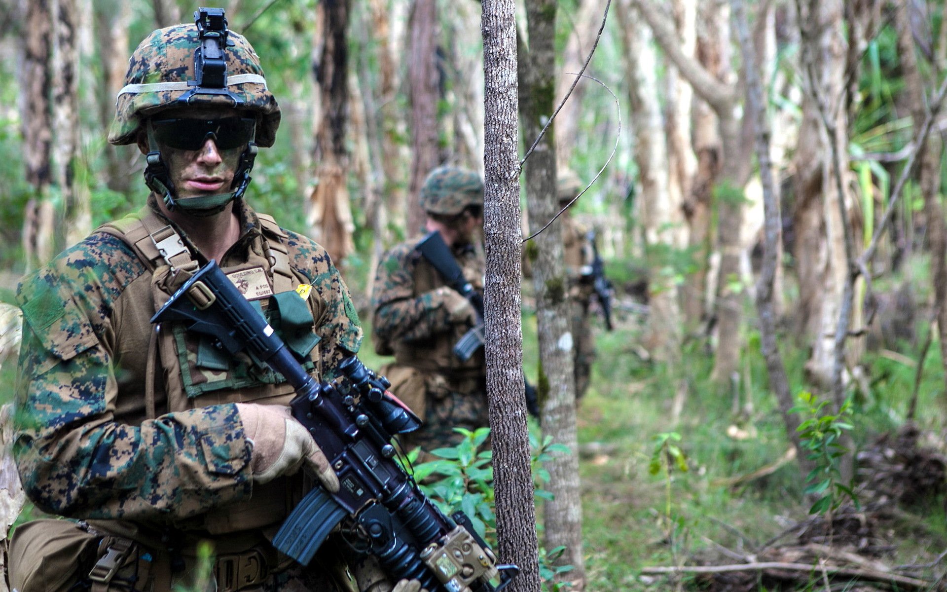 us marine corps soldats armes