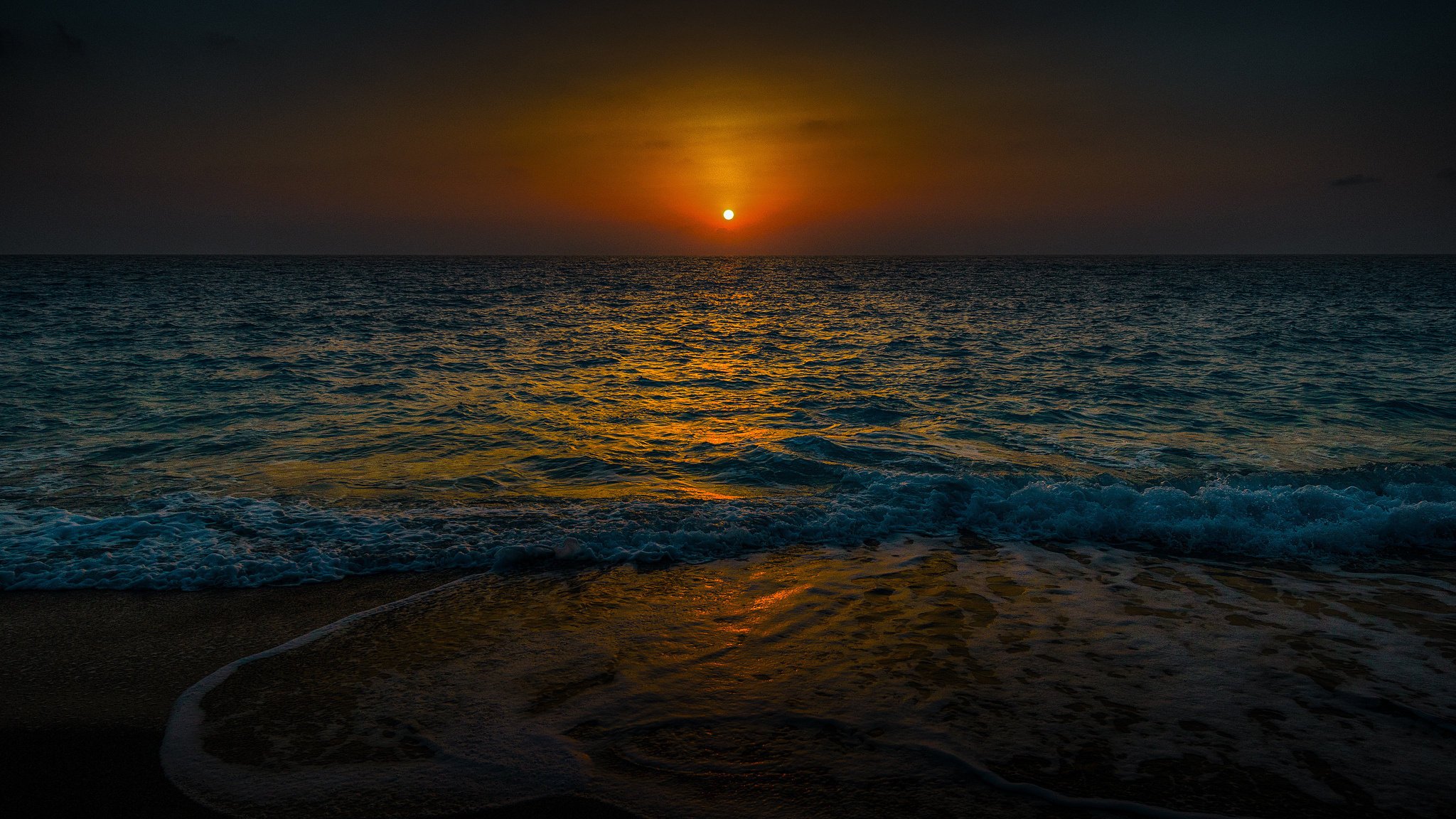 coucher du soleil soleil mer plage paysage côte nature horizon