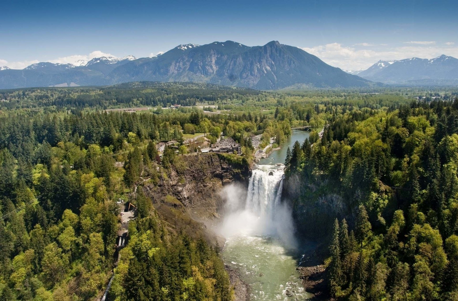 nature mountains waterfall forest