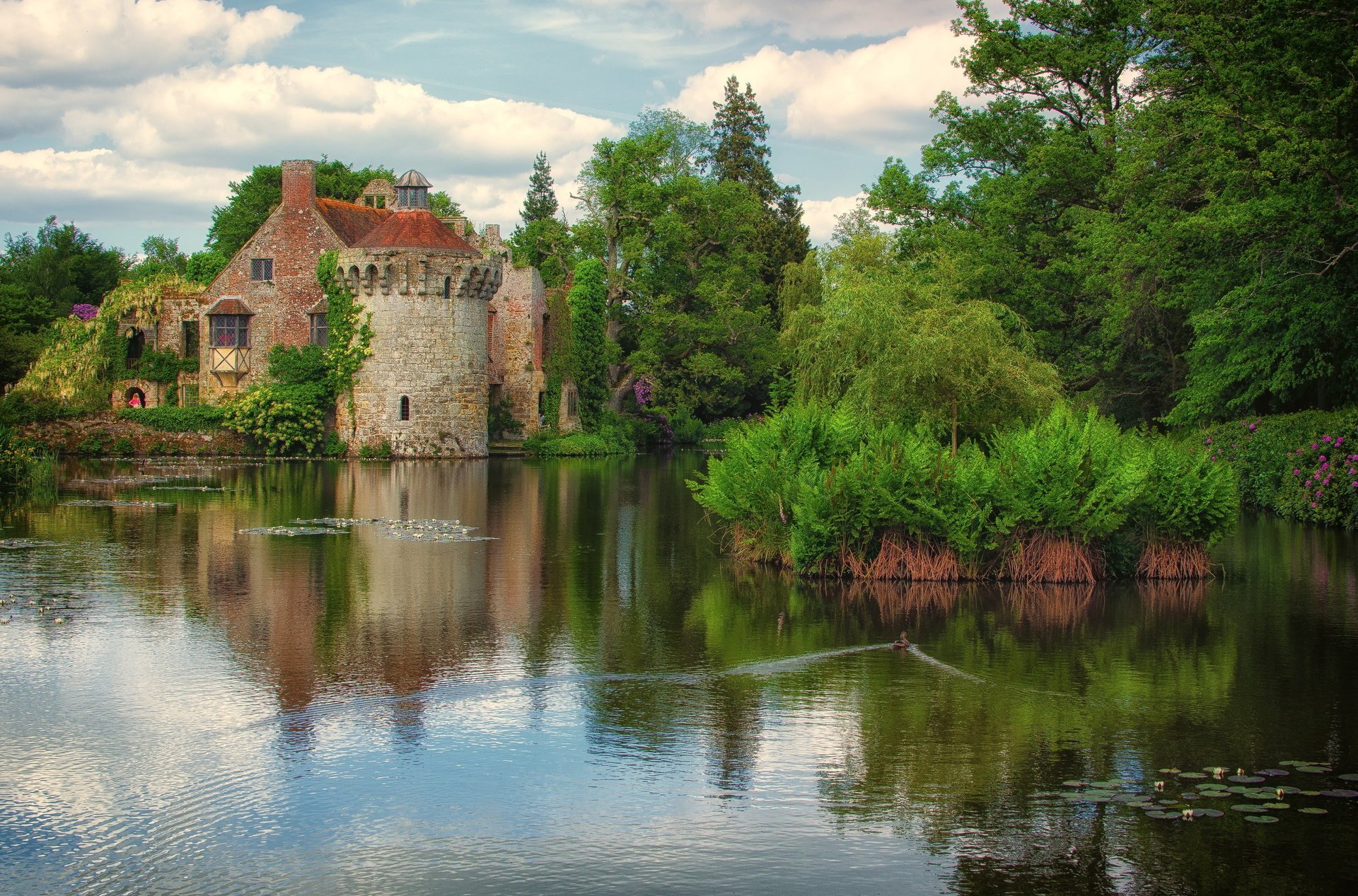 castillo viejo lamberhurst kent lago árboles castillo