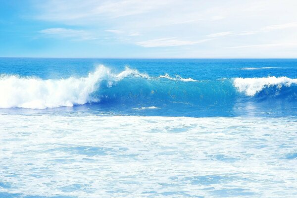 Waves in the ocean on a sunny day