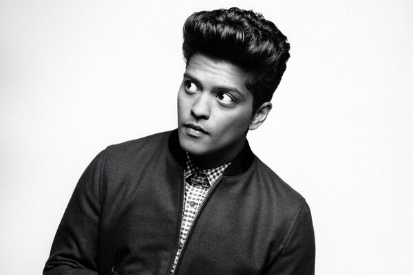 Bruno mars black and white photo