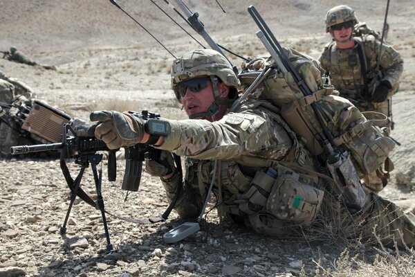 Armee von Soldaten im Krieg in Avganistan