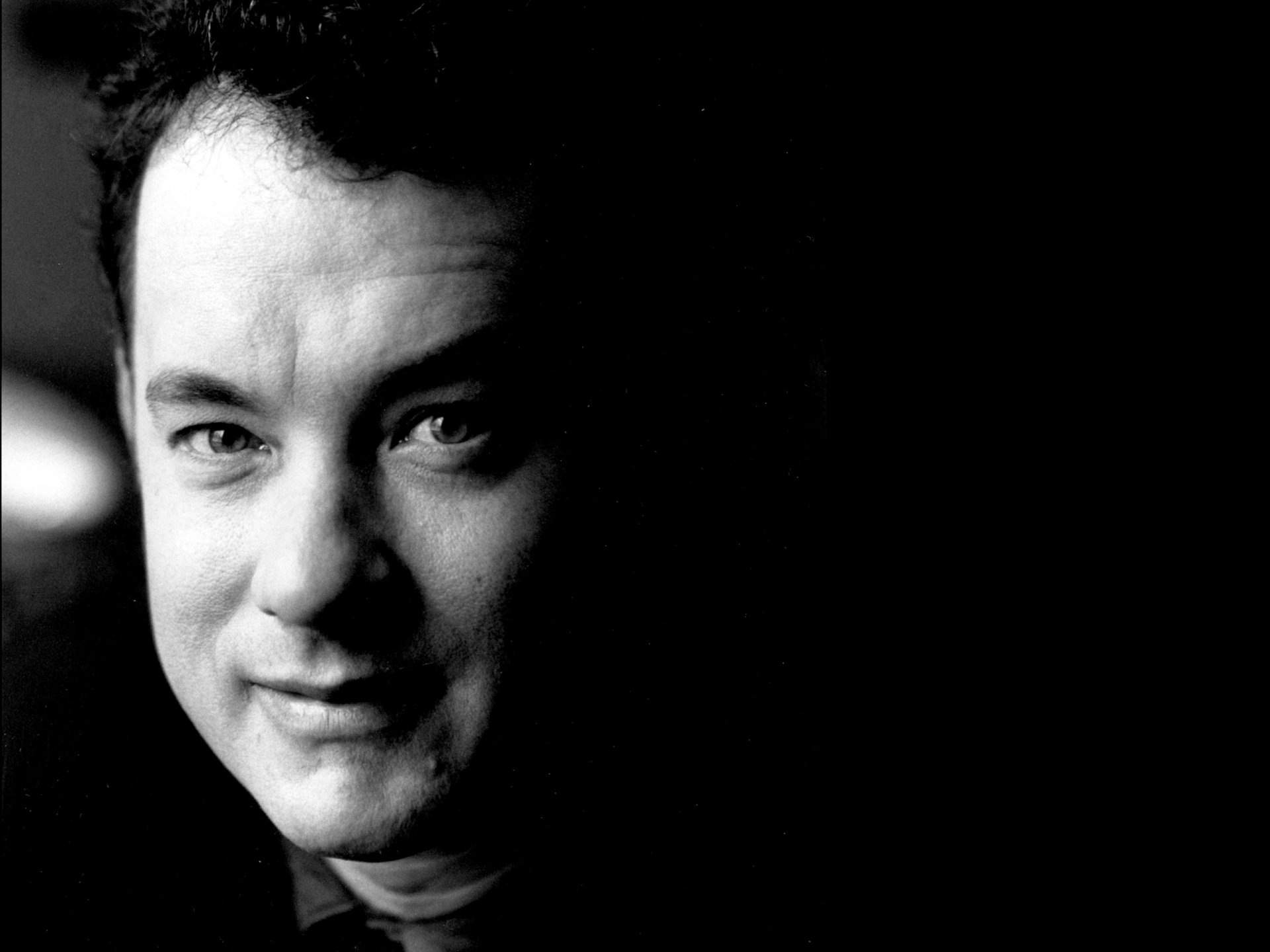 acteur tom hanks portrait noir et blanc