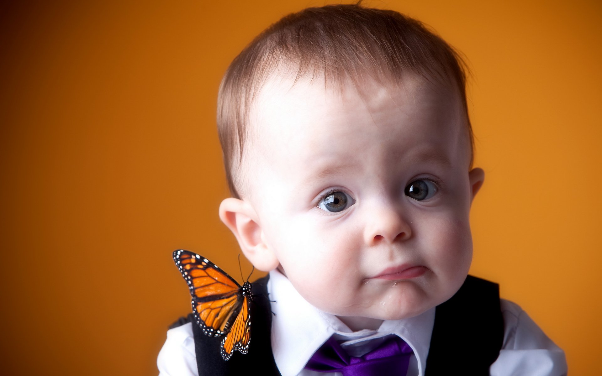 chłopiec portret motyl nastrój