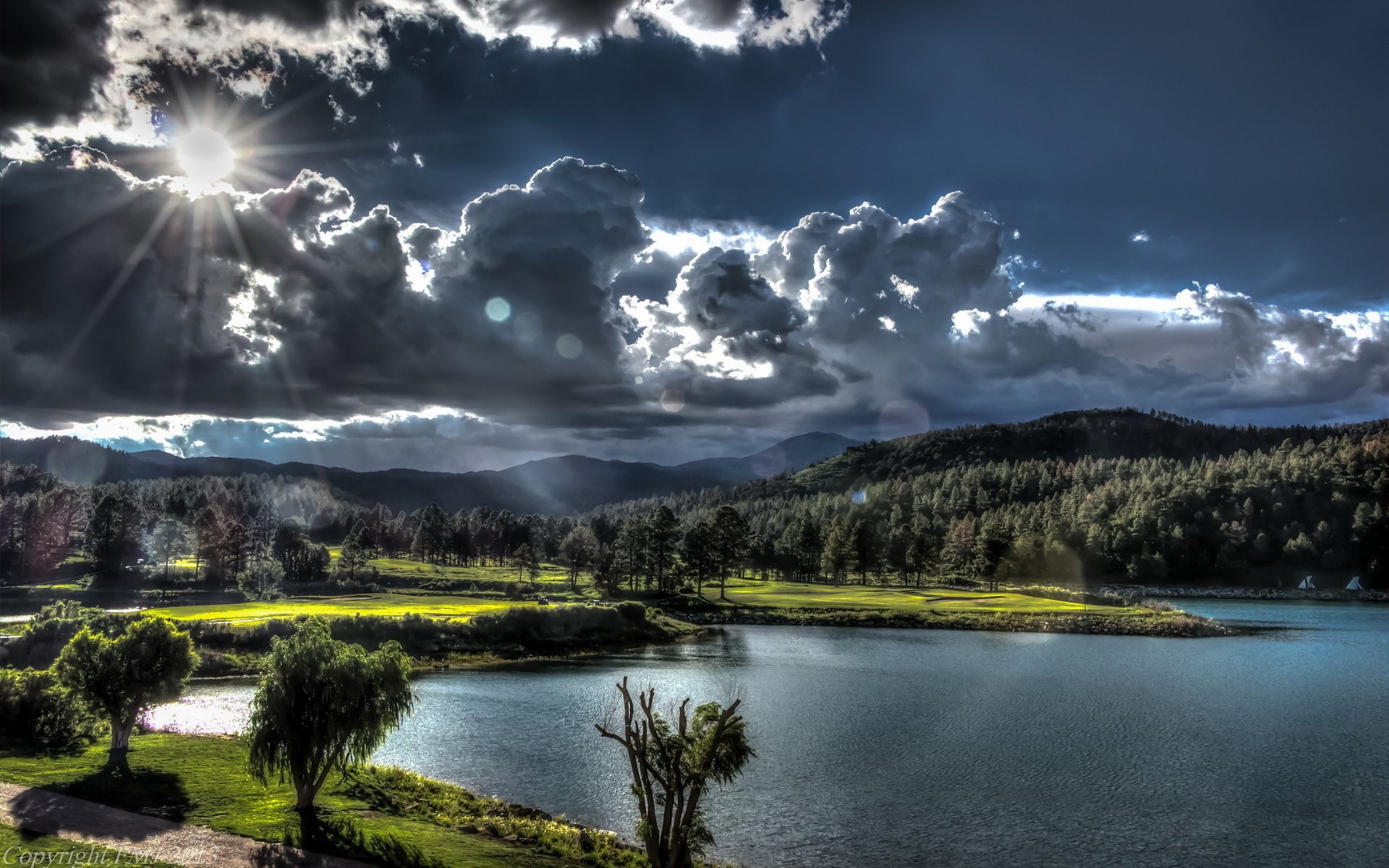 lac ciel paysage nuages