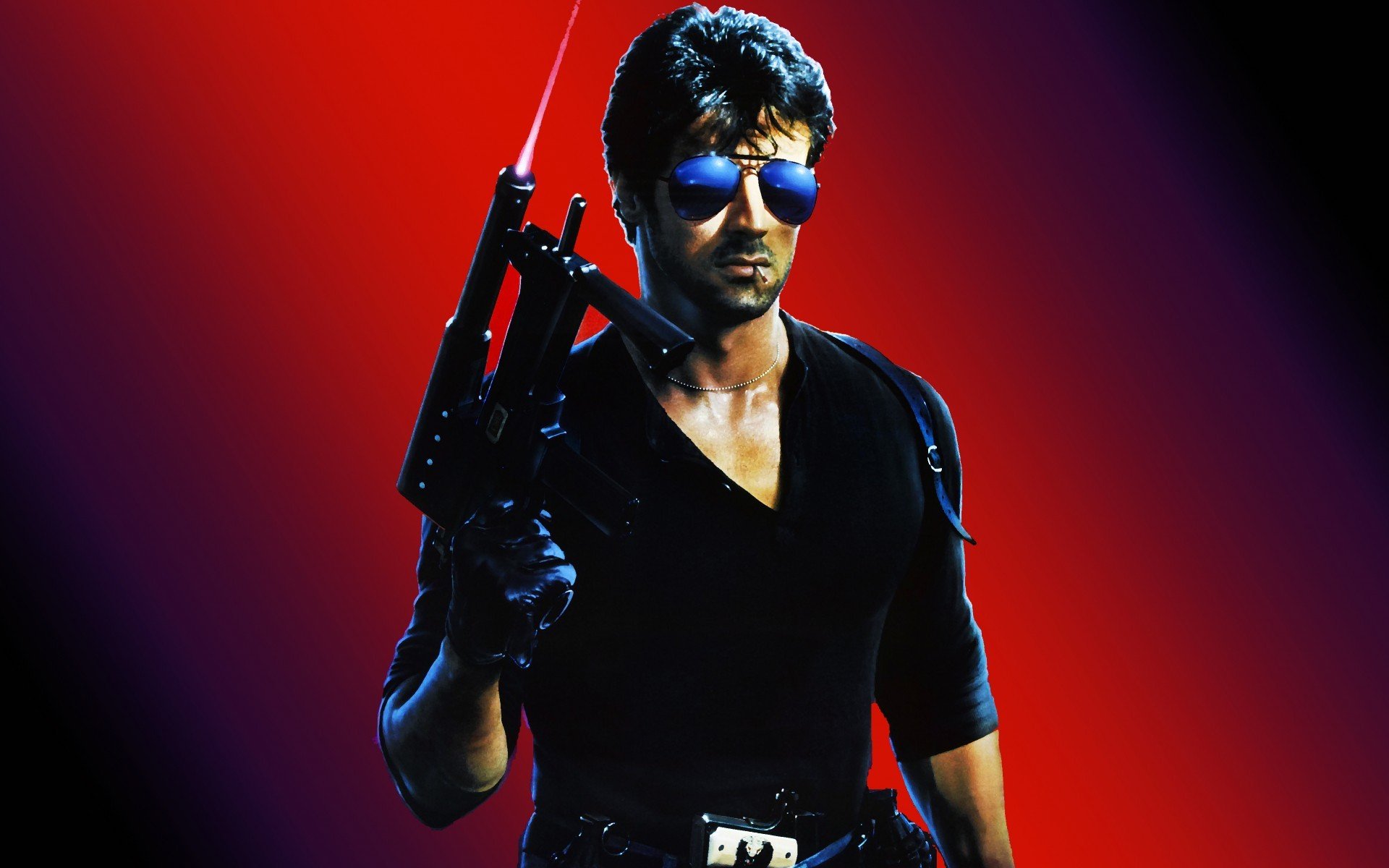 sylvester stallone cobra brille waffe streichholz