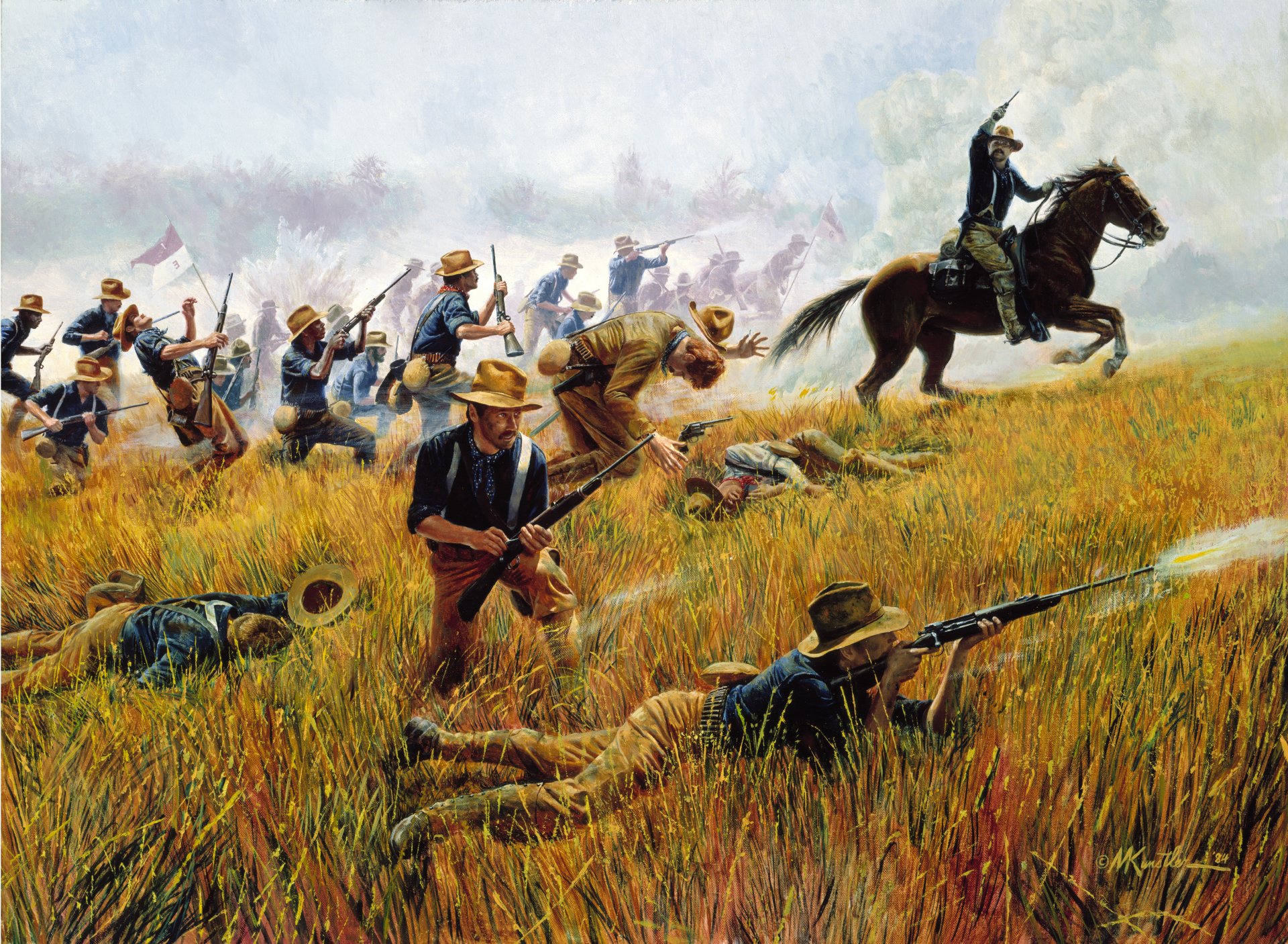 cavboi rough riders por mort kunstler kettle hill cuba 1 de julio guerra caballos