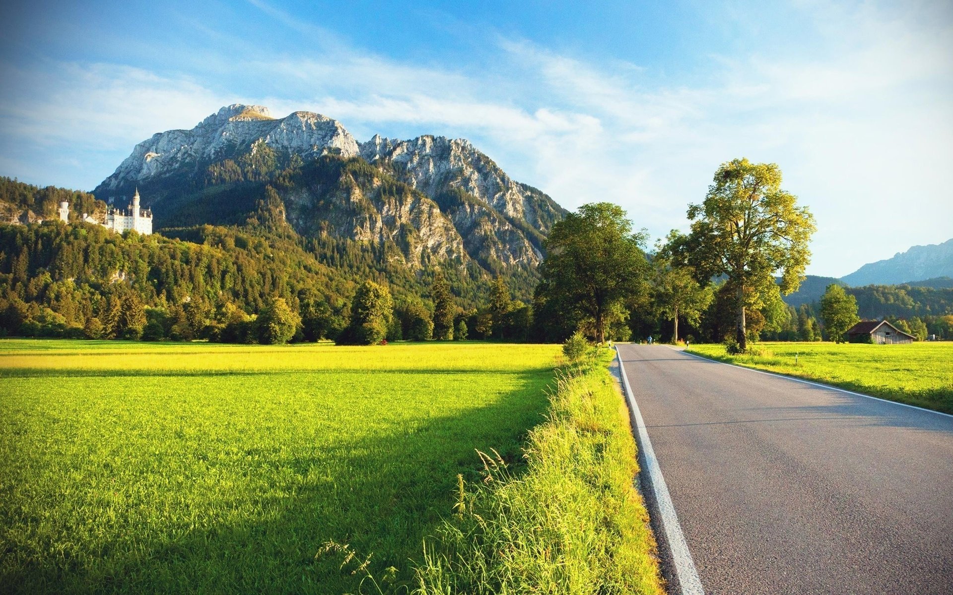 natur straße deutschland berge schloss