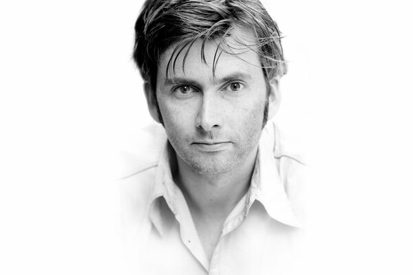 David Tennant s portred on a white background