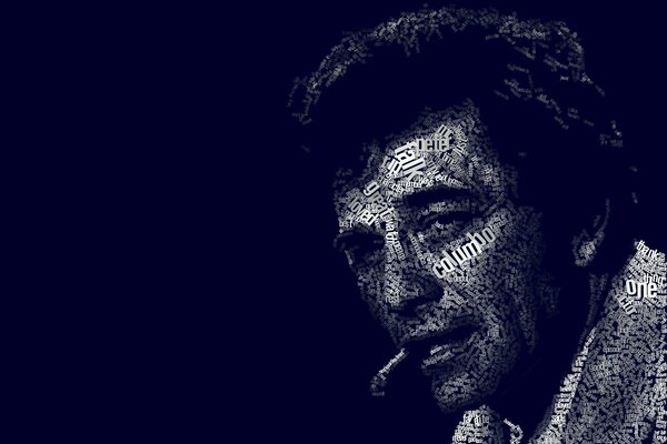 El actor Peter Falk con un cigarrillo de frases