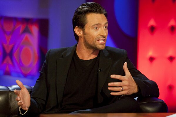 Mimik des Schauspielers Hugh Jackman