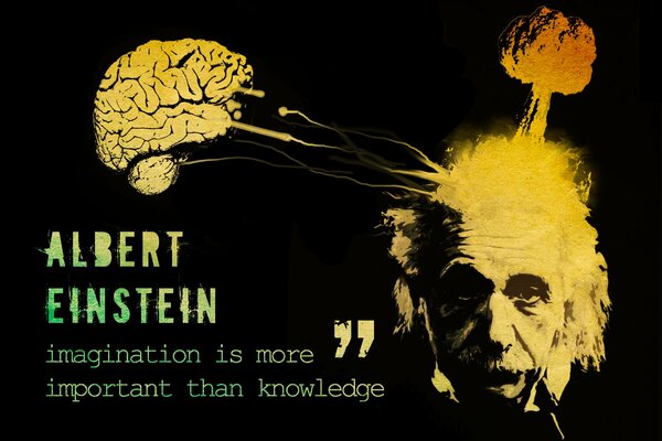 Image avec Einstein et citation en anglais