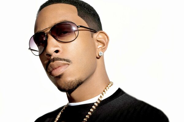 Rap artist ludacris on a white background