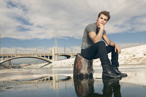 Actor Paul Wesley on the stump