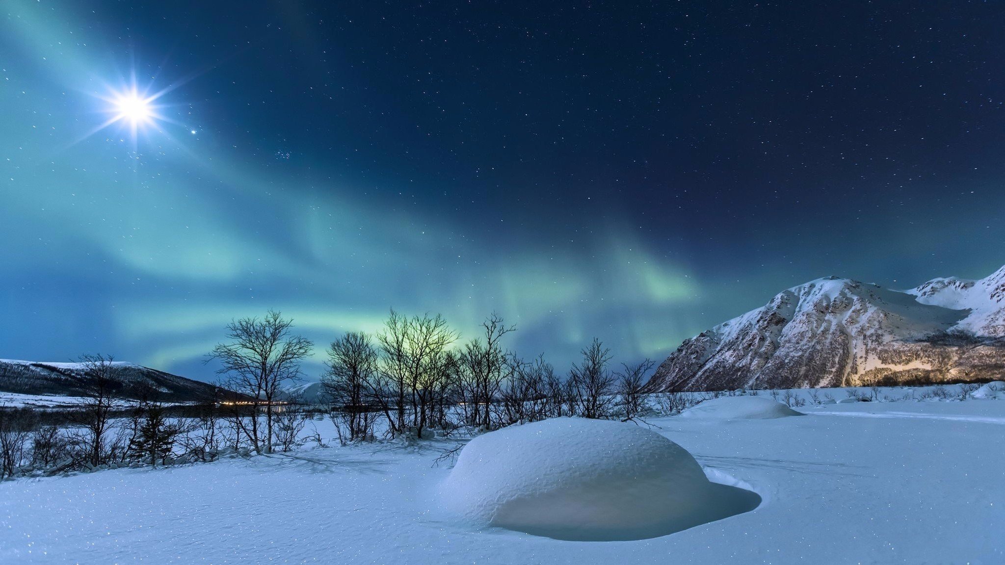 winter snow night