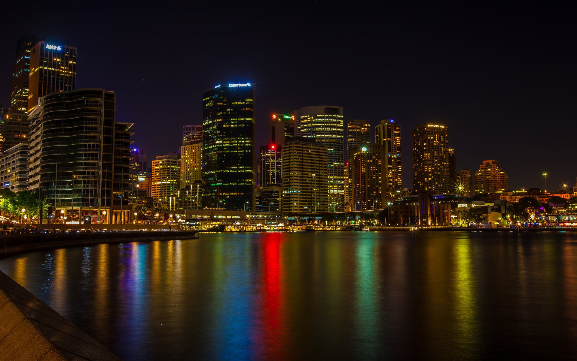 sydney australia rascacielos río noche ciudad