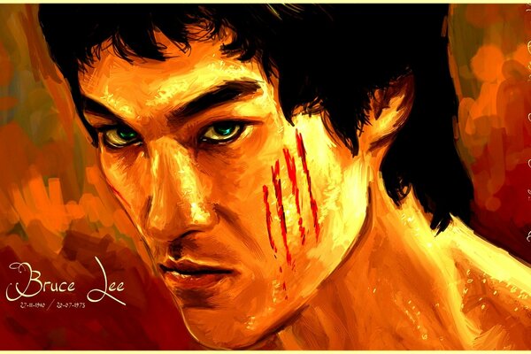 Lo sguardo infuocato di Bruce Lee