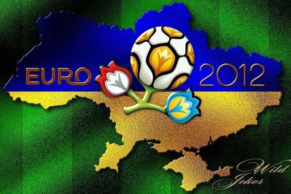 Euro 2012 Dla logo wziął kolorystykę flagi Ukrainy