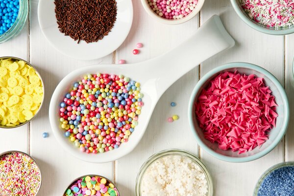 Décorations sucrées pour les bonbons et les gâteaux