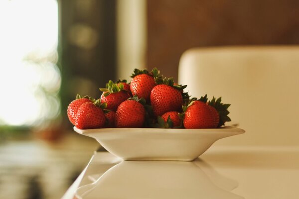 Berries in a white plate