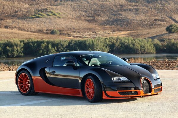 Bugatti veyron black and orange