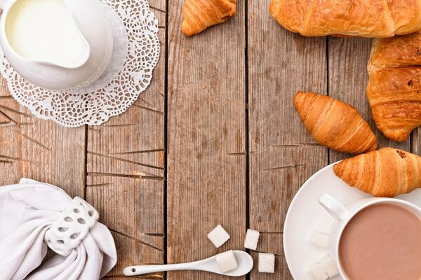 Croissants with cocoa sugar