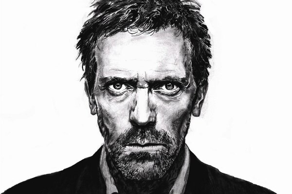 Portret aktora Hugh Laurie