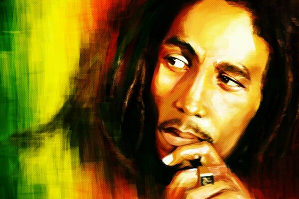 Bob Marleys nachdenklicher Blick