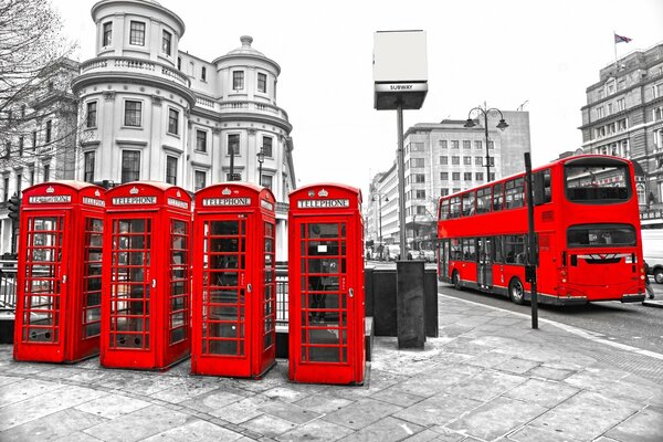 Cabinas telefónicas de color rojo en Londres