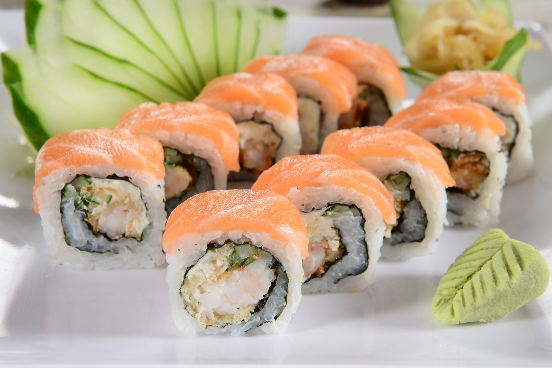 japanese cuisine sushi rolls herbs seasoning rolls fresh herb