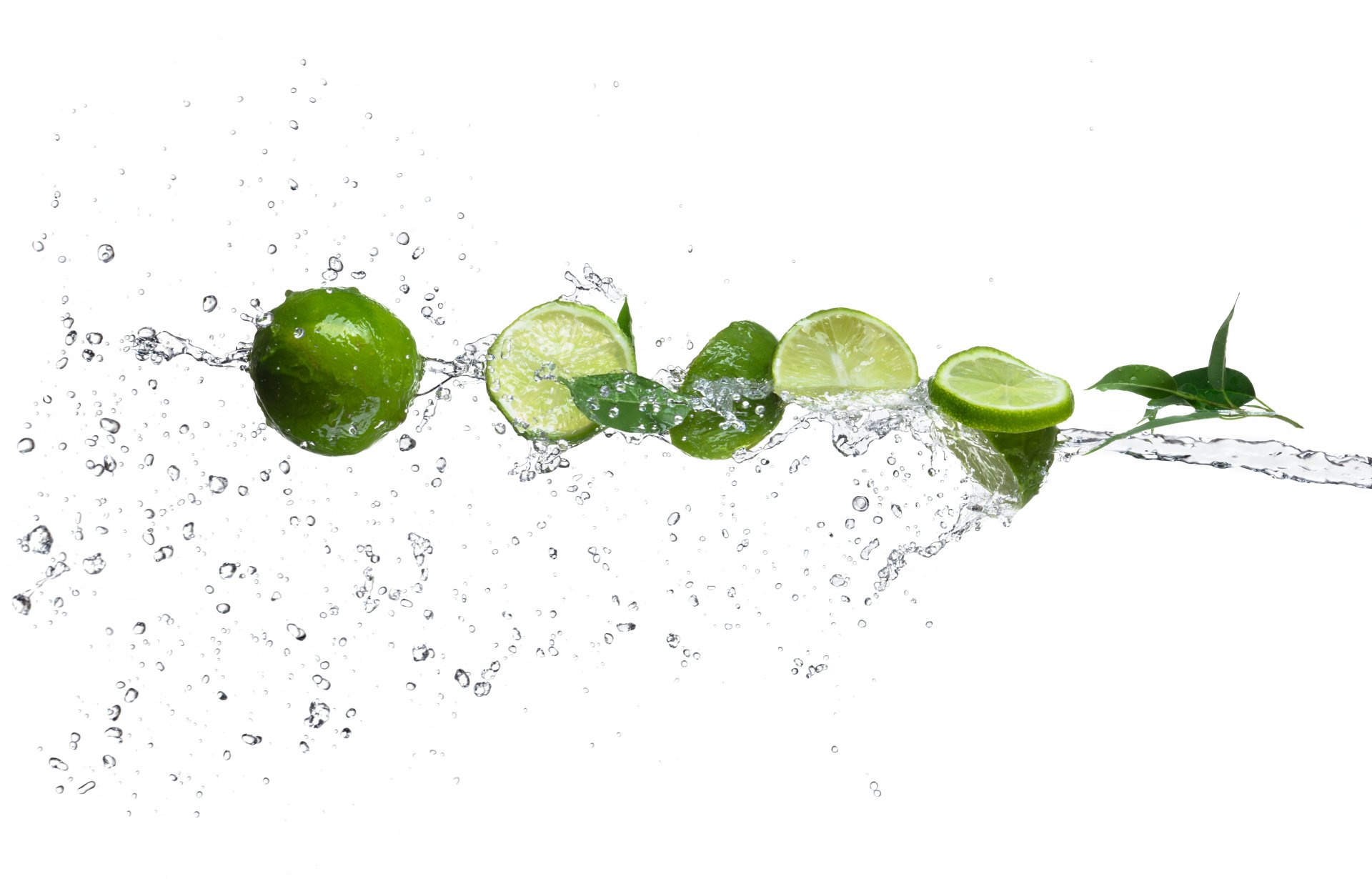 citrus lima segments spray drops water