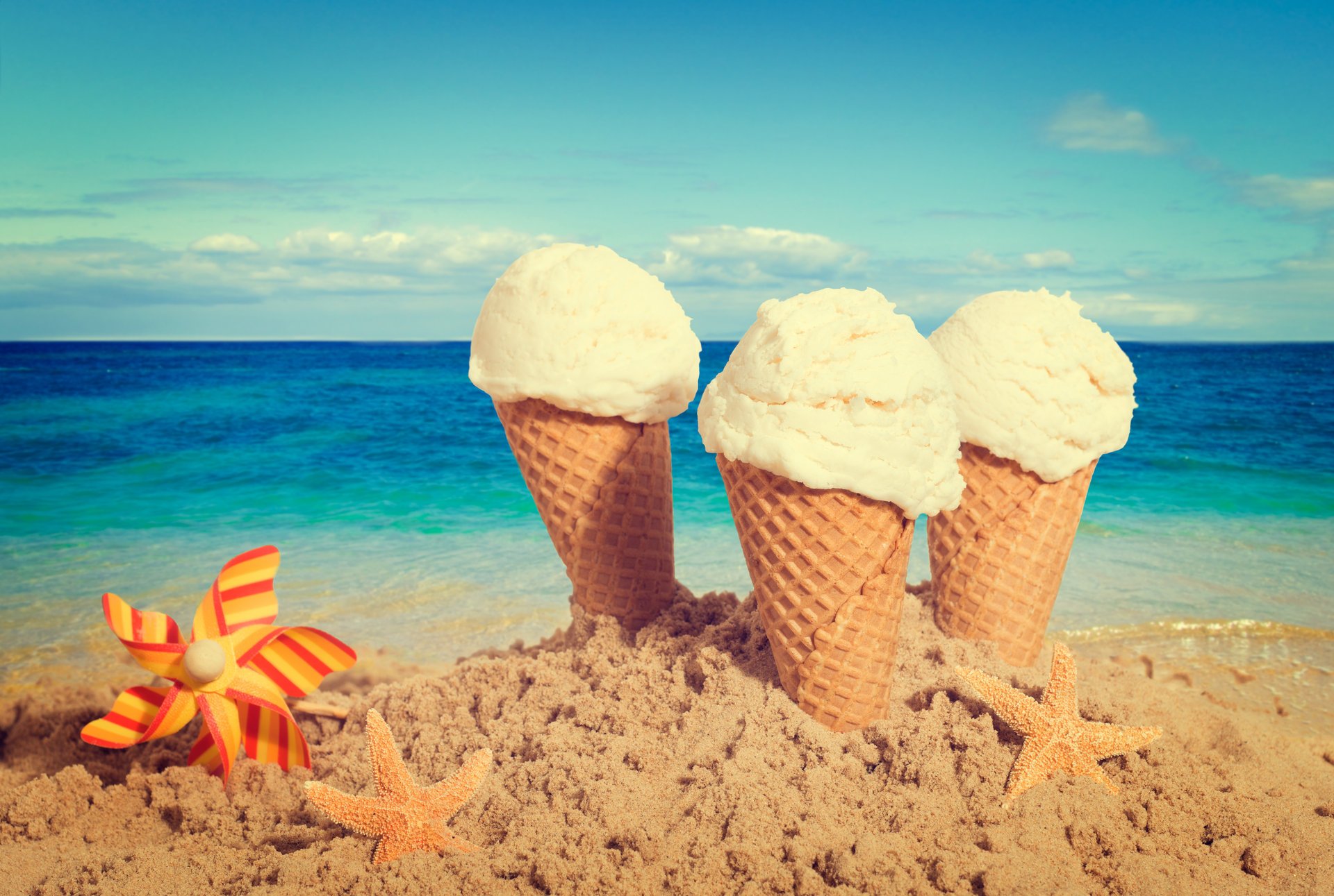 ice cream beach sand summer sea dessert horn