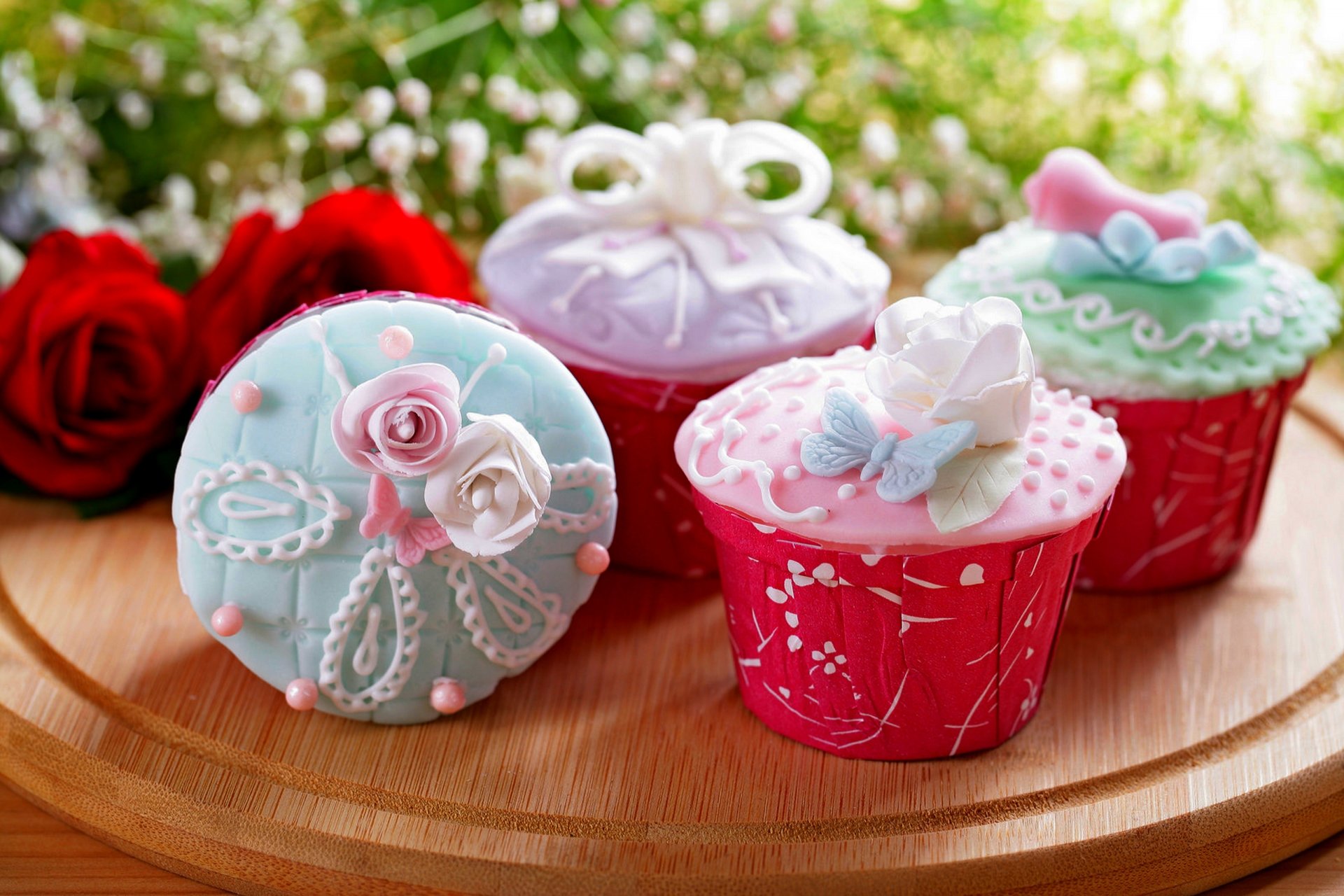 essen blumen bouquet rose kuchen cupcake creme essen süß muffins dessert muffins rosen